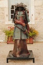 Bronze statue in the front of Chateau de Pommard w