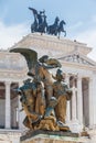 The bronze statue in front of Monumento nazionale a Vittorio Emanuele II