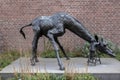 Bronze Statue Of A Giraffe At Artis Zoo Amsterdam The Netherlands 28-3-2022