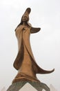 The Bronze Statue of Goddess Kun Iam, a Buddhist Deity of Mercy, situated on a man-made island in Macau Royalty Free Stock Photo