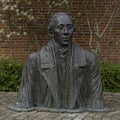 Bronze statue of H C Andersen on a cobbled street Royalty Free Stock Photo