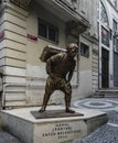 Bronze statue of Hamal, i.e. Porter in Asir Efendi cadde of Istanbul, Turkey.