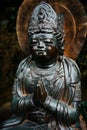 Bronze statue of the Hasedera Hozo Bosatsu Amida Buddhist Shinto Statue at Hasadera Temple in Japan Royalty Free Stock Photo