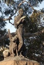 Bronze statue of Henry Lawson an acclaimed Australian writer and poet. The statue designed by George Washington Lambert includes