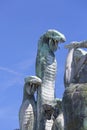 Bronze statue Hercules and the Hydra, mythological figure of a hero , Helsingor, Denmark