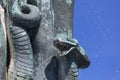 Bronze statue Hercules and the Hydra, mythological figure of a hero , Helsingor, Denmark