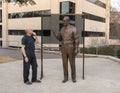 Bronze statue honoring Donald Wayne Seldin MD, Dallas, Texas with former student