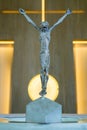 Bronze Statue of Jesus Christ crucified on a cross in a church Royalty Free Stock Photo