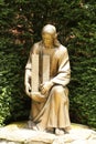 Bronze statue of Jesus Christ holding World Trade Center buildings
