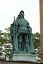 Statue of John Hunyadi, 15th century Hungarian military leader, Millennium Monument, in Heroes\' Square, Budapest, Hungary Royalty Free Stock Photo