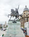 The Bronze statue of the king Mihai Viteazul Royalty Free Stock Photo