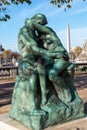 Bronze statue The Kiss by Auguste Rodin in the Tuileries Garden - Paris