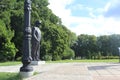 Bronze statue of Konstantin PÃ¤ts, the first President of Estonia (1938-1940)