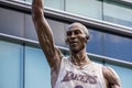 A bronze statue of the LA Lakers basketball player Kobe Bryant in front of Crypto.com Arena in Los Angeles California Royalty Free Stock Photo