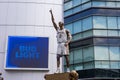 A bronze statue of the LA Lakers basketball player Kobe Bryant in front of Crypto.com Arena in Los Angeles California Royalty Free Stock Photo