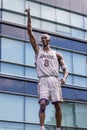 A bronze statue of the LA Lakers basketball player Kobe Bryant in front of Crypto.com Arena in Los Angeles California Royalty Free Stock Photo