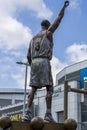 A bronze statue of the LA Lakers basketball player Kobe Bryant in front of Crypto.com Arena in Los Angeles California Royalty Free Stock Photo