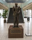 Bronze statue of legendary mayor Tom Vandergriff inside City Hall in downtown Arlington, Texas.