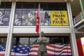 A bronze statue of Lieutenant General John Archer Lejeune at Louisiana Memorial Plaza in Baton Rouge Louisiana