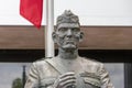 A bronze statue of Lieutenant General John Archer Lejeune at Louisiana Memorial Plaza in Baton Rouge Louisiana
