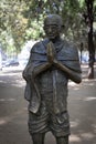 Bronze statue of Mahatma Gandhi in Barcelona Royalty Free Stock Photo