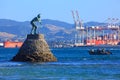 Statue of Tangaroa, Maori god of the sea, Tauranga Harbour, New Zealand