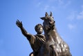 Bronze statue of Marcus Aurelius, roman emperor. Royalty Free Stock Photo