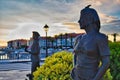 Bronze statue of Mari Gaila in Vilanova de Arousa