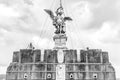 Bronze statue of Michael the Archangel on the top of the Castel Sant`Angelo, Rome, Italy Royalty Free Stock Photo