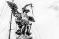 Bronze statue of Michael the Archangel on the top of the Castel Sant`Angelo, Rome, Italy Royalty Free Stock Photo