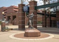 A bronze statue of Mickey Mantle outside Oklahoma City`s Chickasaw Bricktown Ballpark, in the U.S. state of Oklahoma.