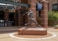 A bronze statue of Mickey Mantle outside Oklahoma City`s Chickasaw Bricktown Ballpark, in the U.S. state of Oklahoma.