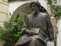 Bronze statue of Moshe Ben Maimon or Ben Maimonides, Jewish philosopher.