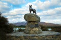 Bronze statue of a New Zealand Collie sheepdog