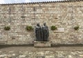 Bronze statue of Petro and Giovanna Bernardone, the parents of Saint Francis of Assisi.