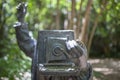 Bronze Statue of photographer, Campo Grande park, Valladolid, Spain