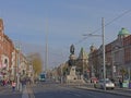 Daniel o`connel monument and spire in Dublin Royalty Free Stock Photo