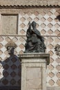 Bronze statue of Pope Julius III in front os S.Lawrence Cathedral in Perugia, Italy