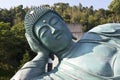 The bronze statue of reclining Buddha state at Nanzoin Temple in Sasaguri, Fukuoka, Japan.This is the bigest lying statue in the