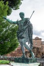 Bronze statue of the Roman Emperor Augustus Caesar aka Gaius Octavius/ Octavian/ Gaius Julius Caesar Octavianus Royalty Free Stock Photo