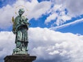 Bronze statue of Saint John of Nepomuk, Charles Bridge, Prague, Czech Republic Royalty Free Stock Photo
