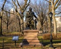 Bronze statue of Scottish national poet Robert Burns by John Steell in Central Park, New York Royalty Free Stock Photo