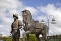 Bronze statue of Spanish Conquistador and horse Bayamon Puerto Rico