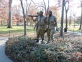 Bronze statue of three servicemen