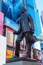 Bronze statue on Times Square in Manhattan, NYC