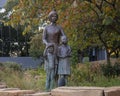 Bronze statue titled `A Mother`s Tears` by Paul Tadlock in the Veteran`s Memorial Park in Irving, Texas.