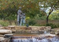 Bronze statue titled `A Mother`s Tears` by Paul Tadlock in the Veteran`s Memorial Park in Irving, Texas.