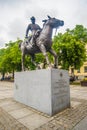 Bronze statue to Polish cavalry in Chelmno on Vistula river in Poland Royalty Free Stock Photo