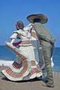 Bronze statue to Xiutla Folkloric Dancers Royalty Free Stock Photo