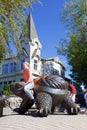 Bronze statue of a turtle